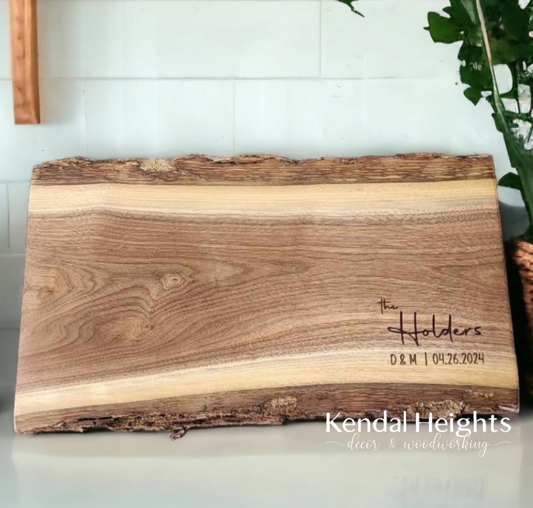 Black Walnut Live Edge Charcuterie Board (with or without Epoxy)