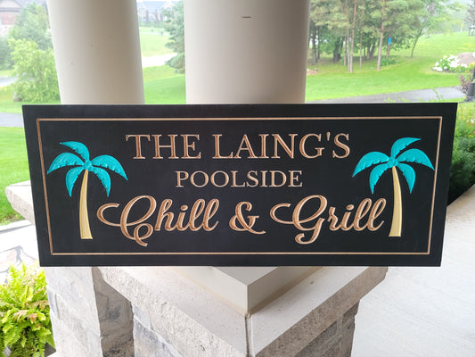 Custom Engraved Poolside Oasis