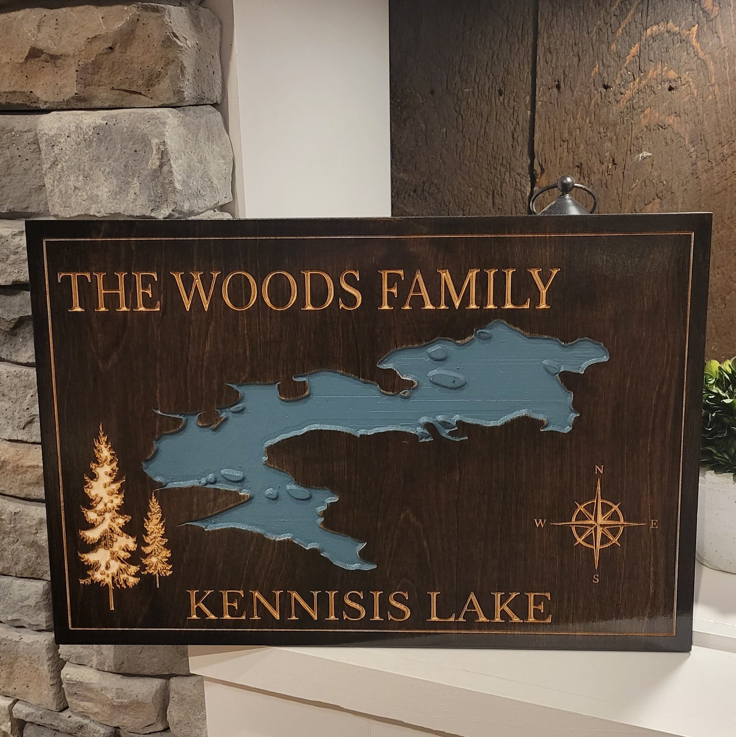 Engraved Lake Sign
