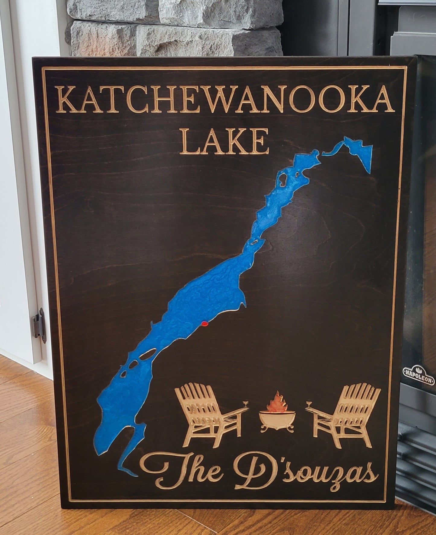 Engraved Lake Sign