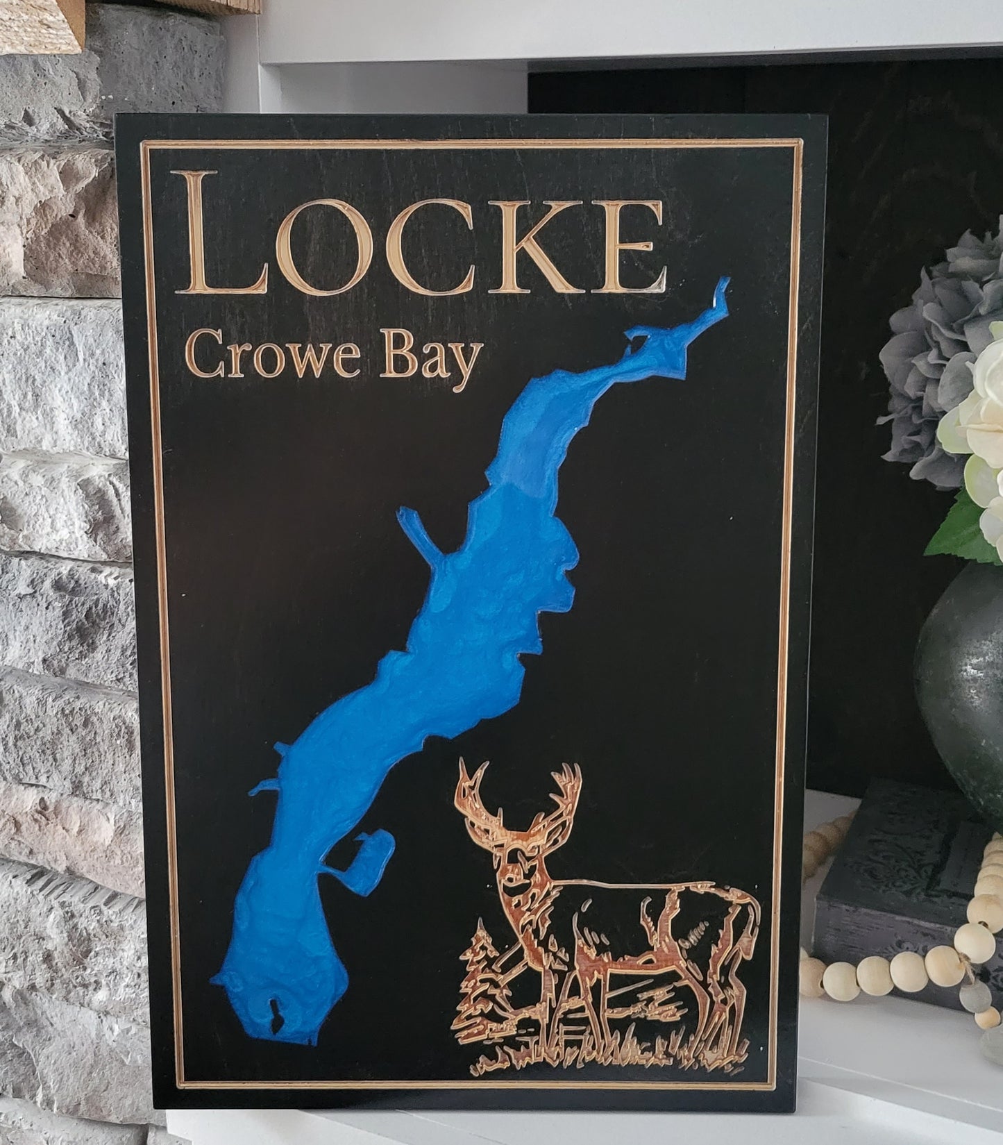 Engraved Lake Sign