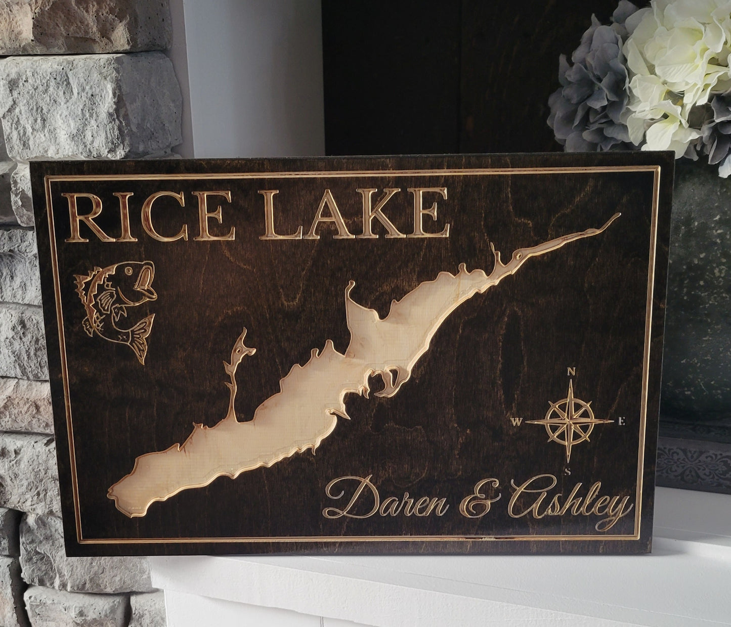 Engraved Lake Sign