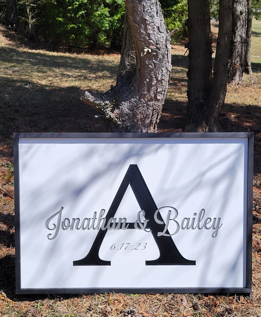 Wedding Signing Boards - Monogram