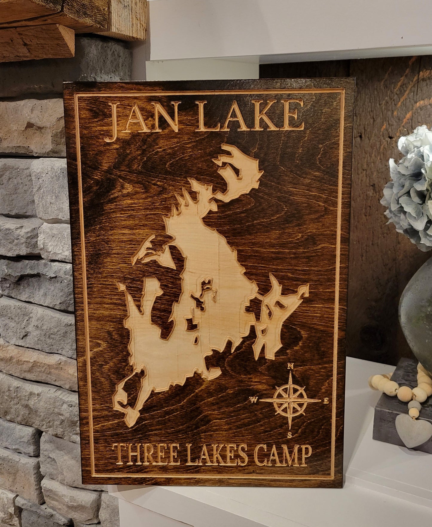 Engraved Lake Sign