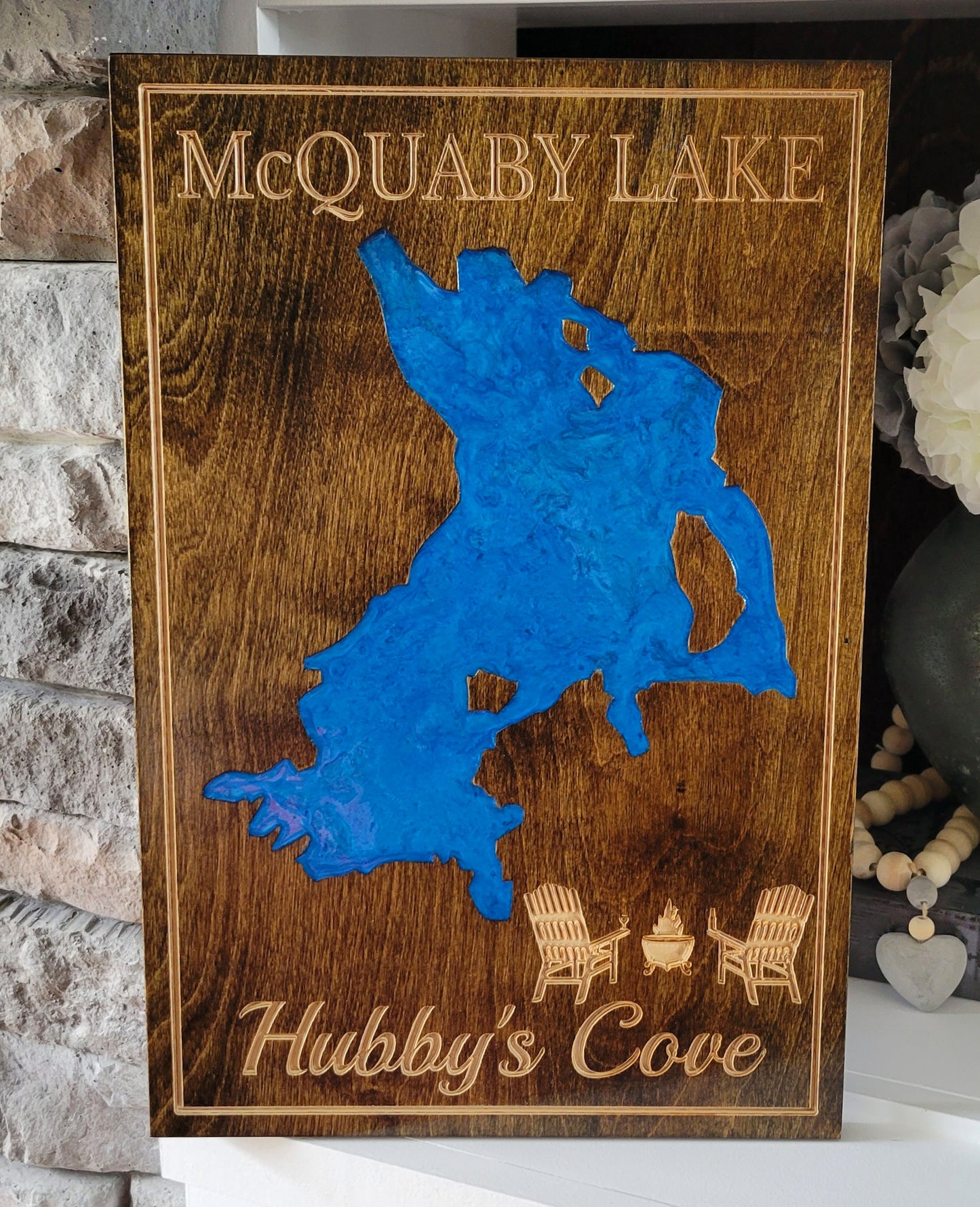 Engraved Lake Sign