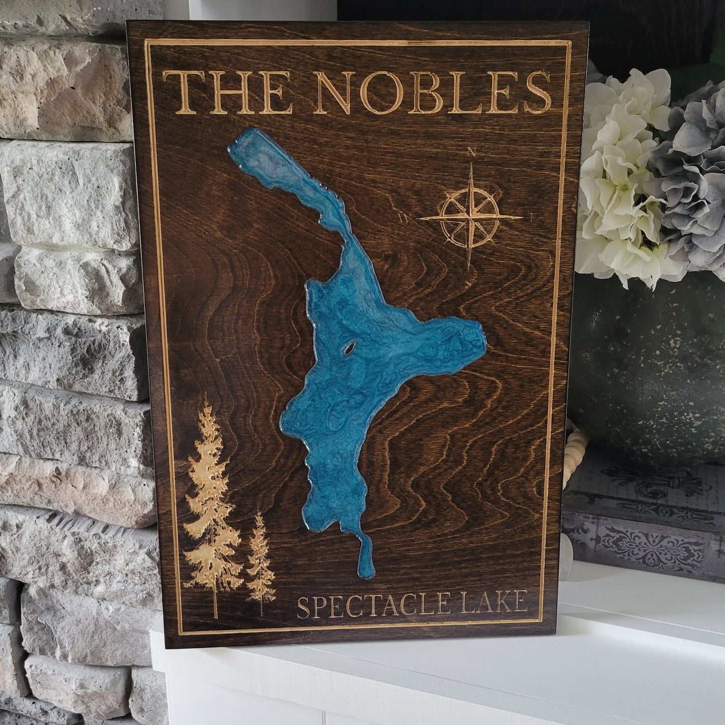 Engraved Lake Sign