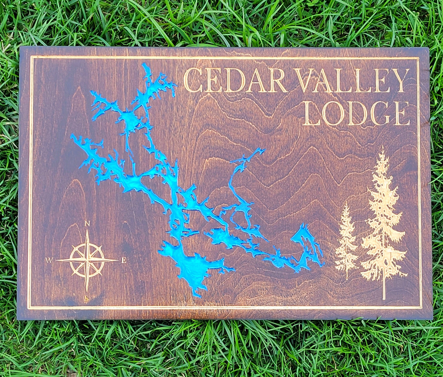 Engraved Lake Sign