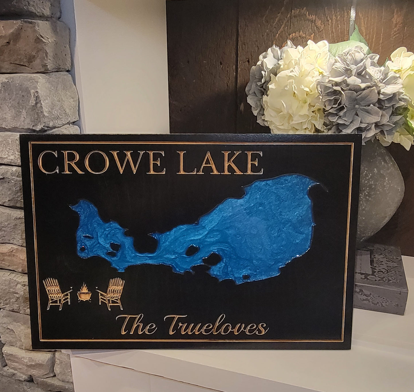 Engraved Lake Sign