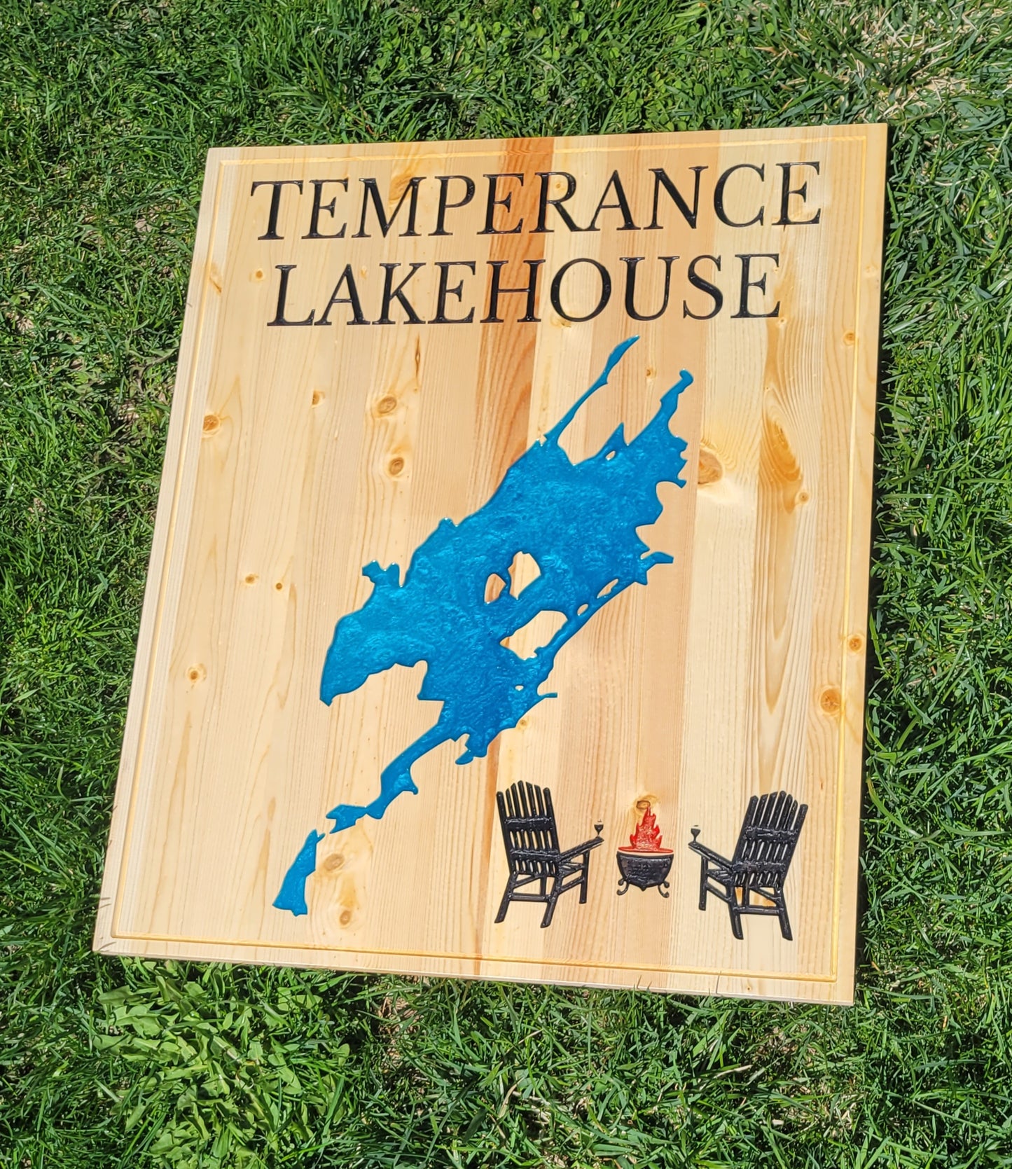 Engraved Lake Sign