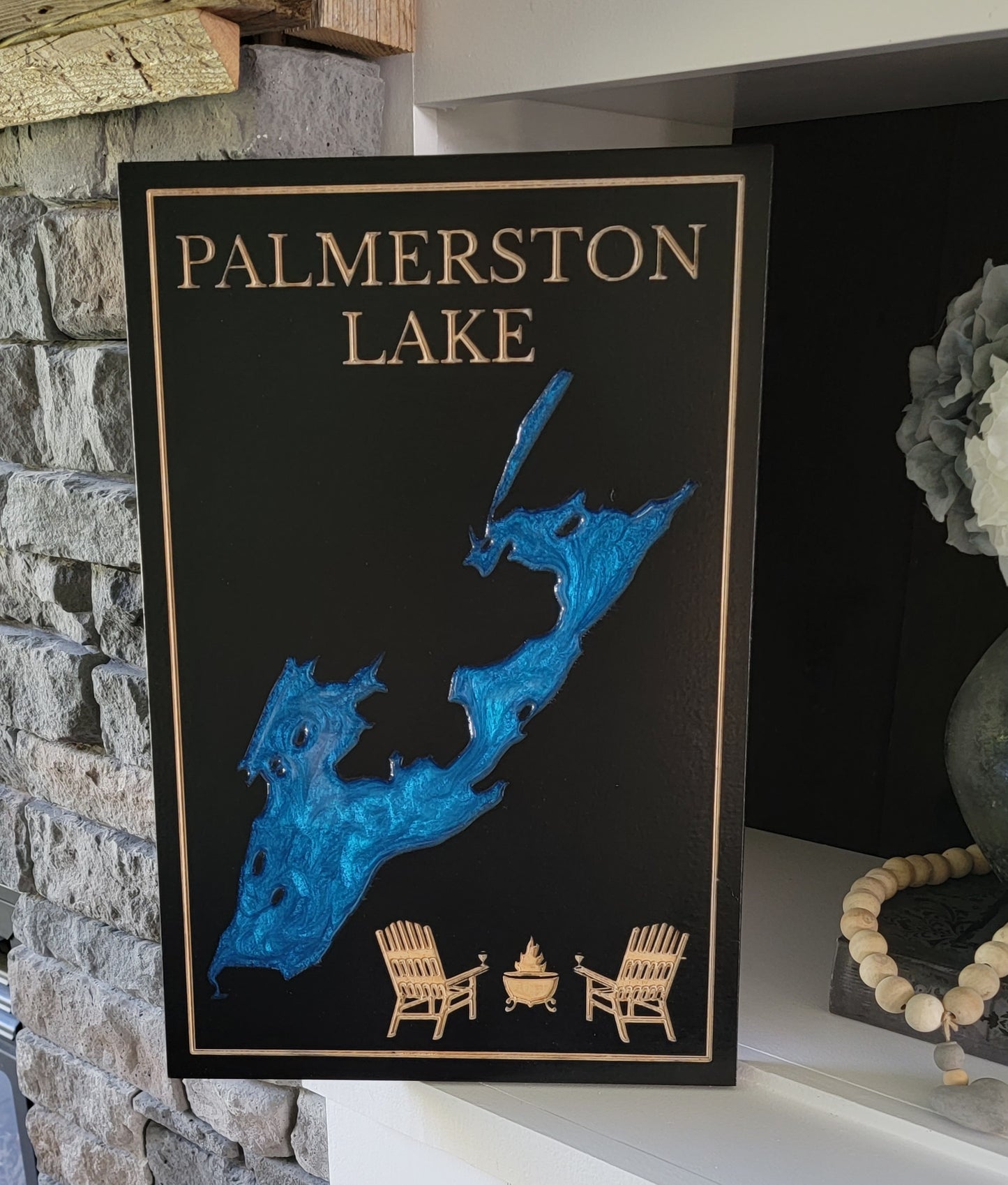 Engraved Lake Sign