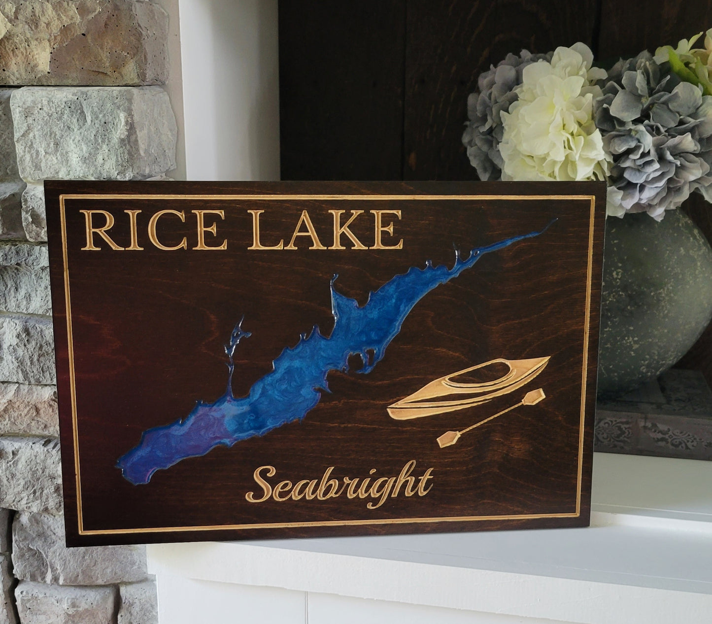 Engraved Lake Sign