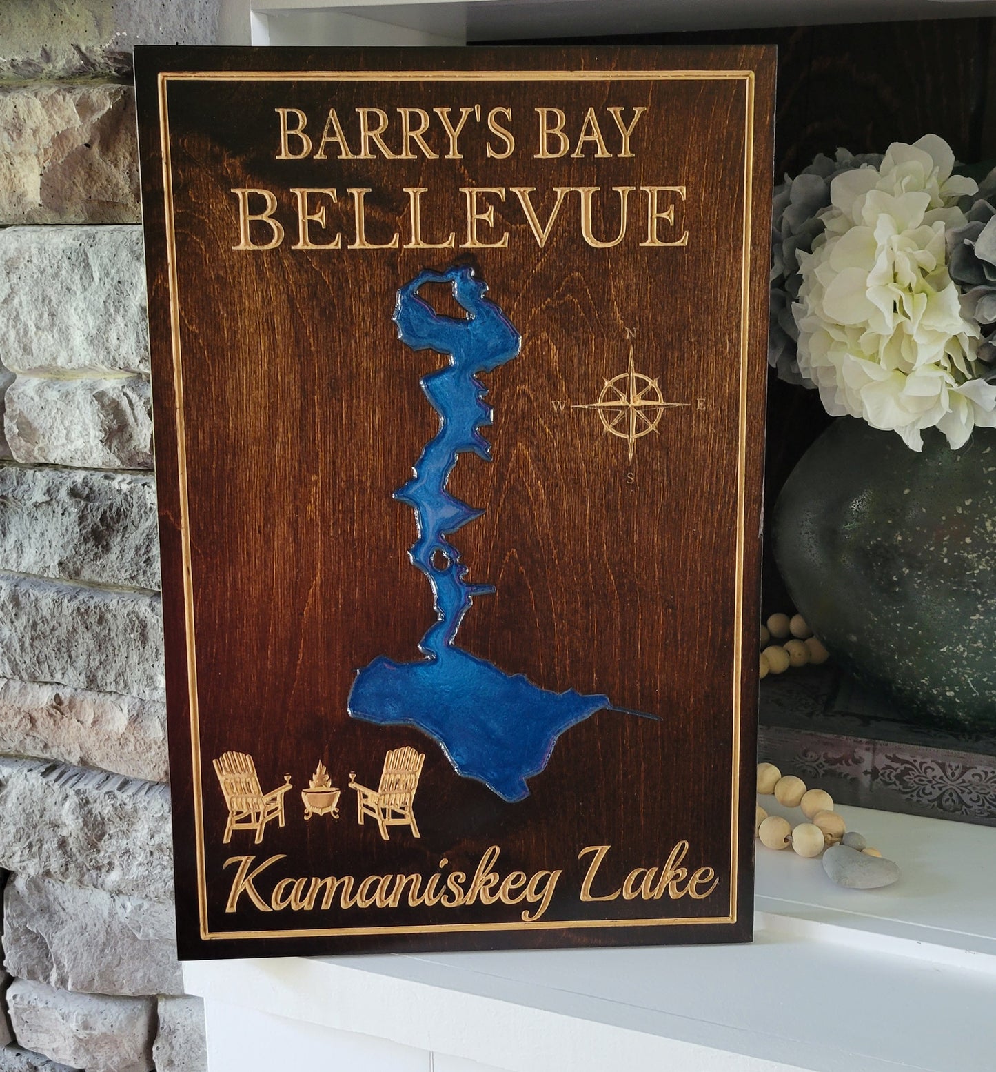 Engraved Lake Sign
