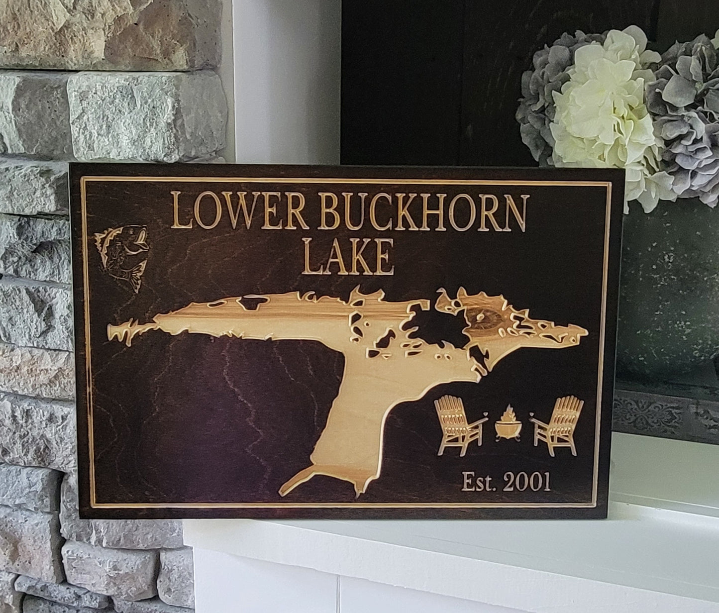 Engraved Lake Sign