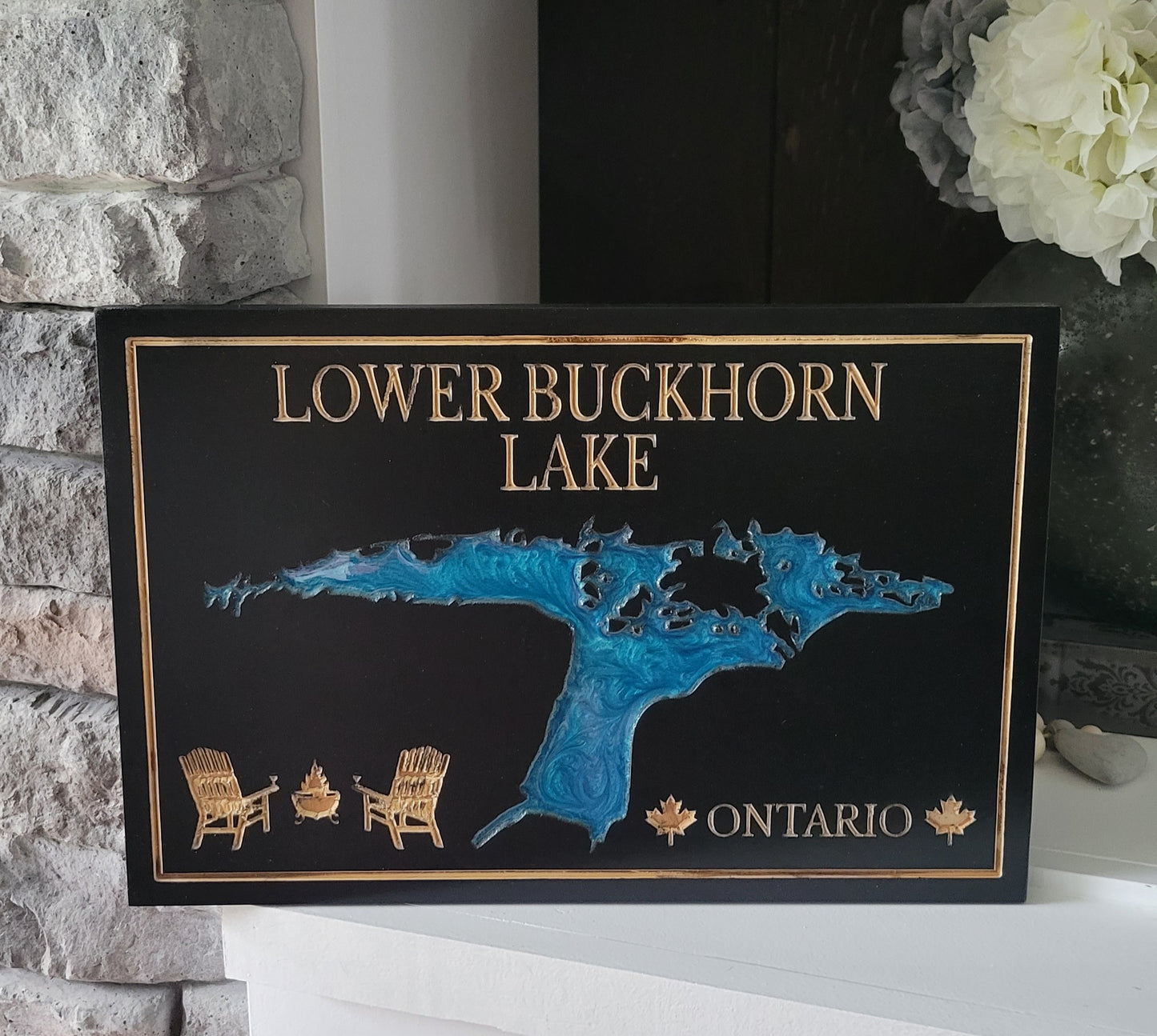 Engraved Lake Sign