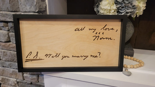Laser Etched Keepsake Sign