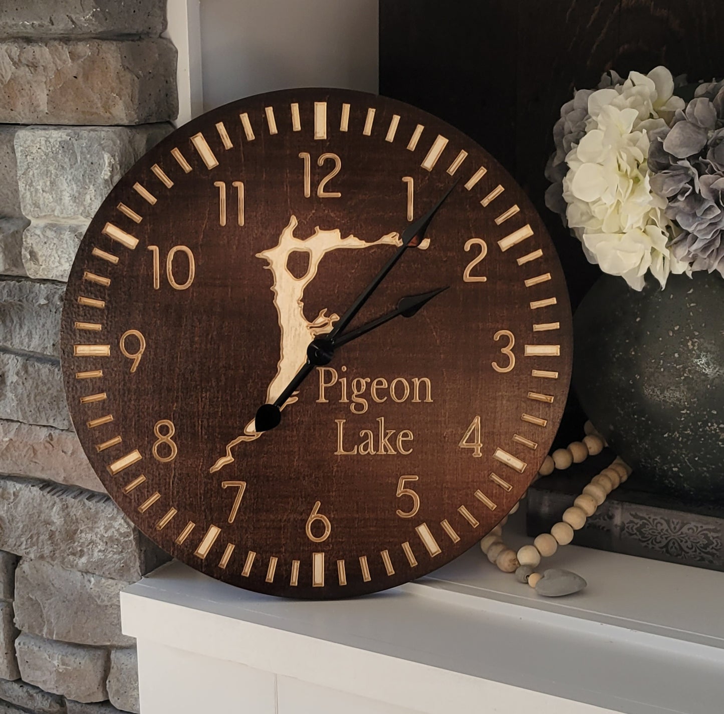 Custom Engraved Lake Clock