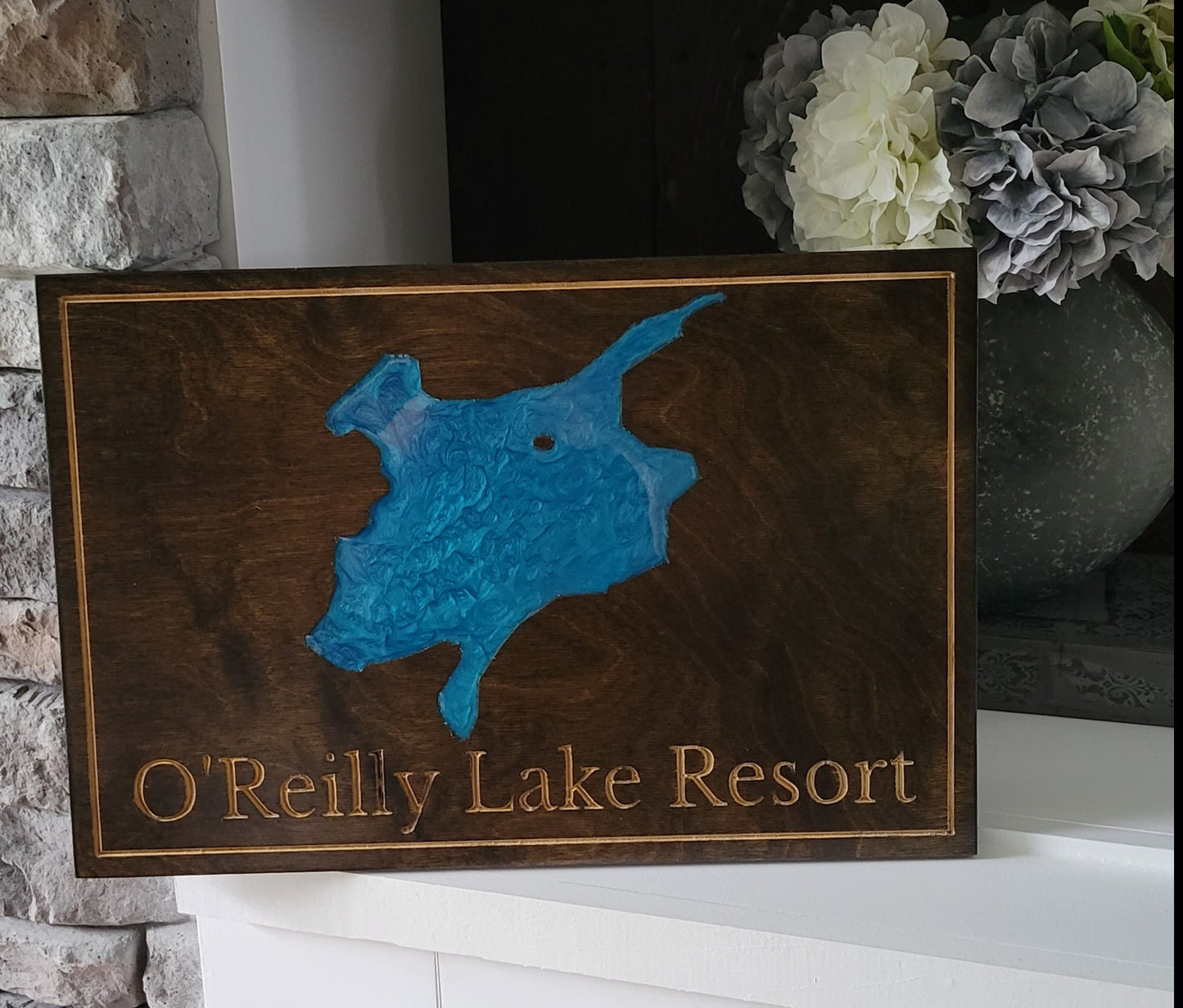 Engraved Lake Sign