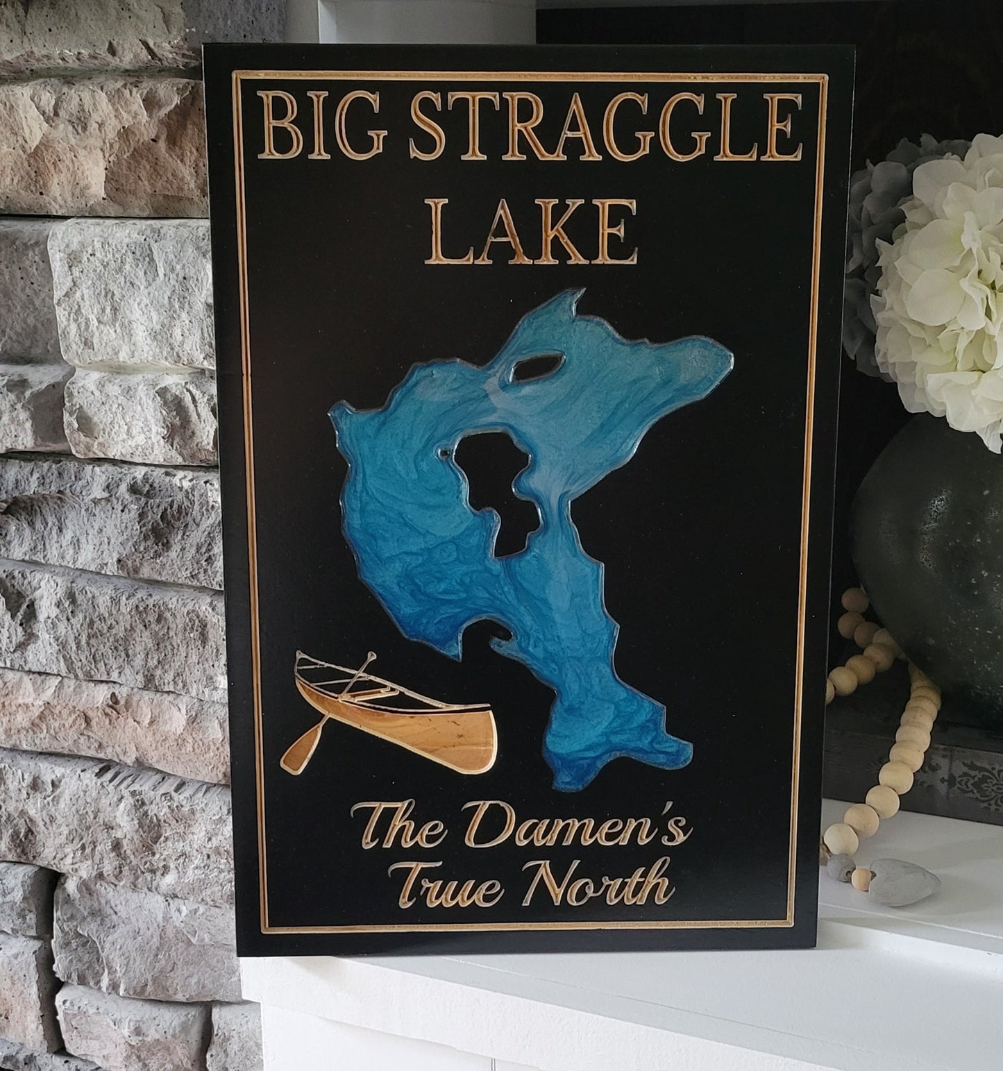 Engraved Lake Sign