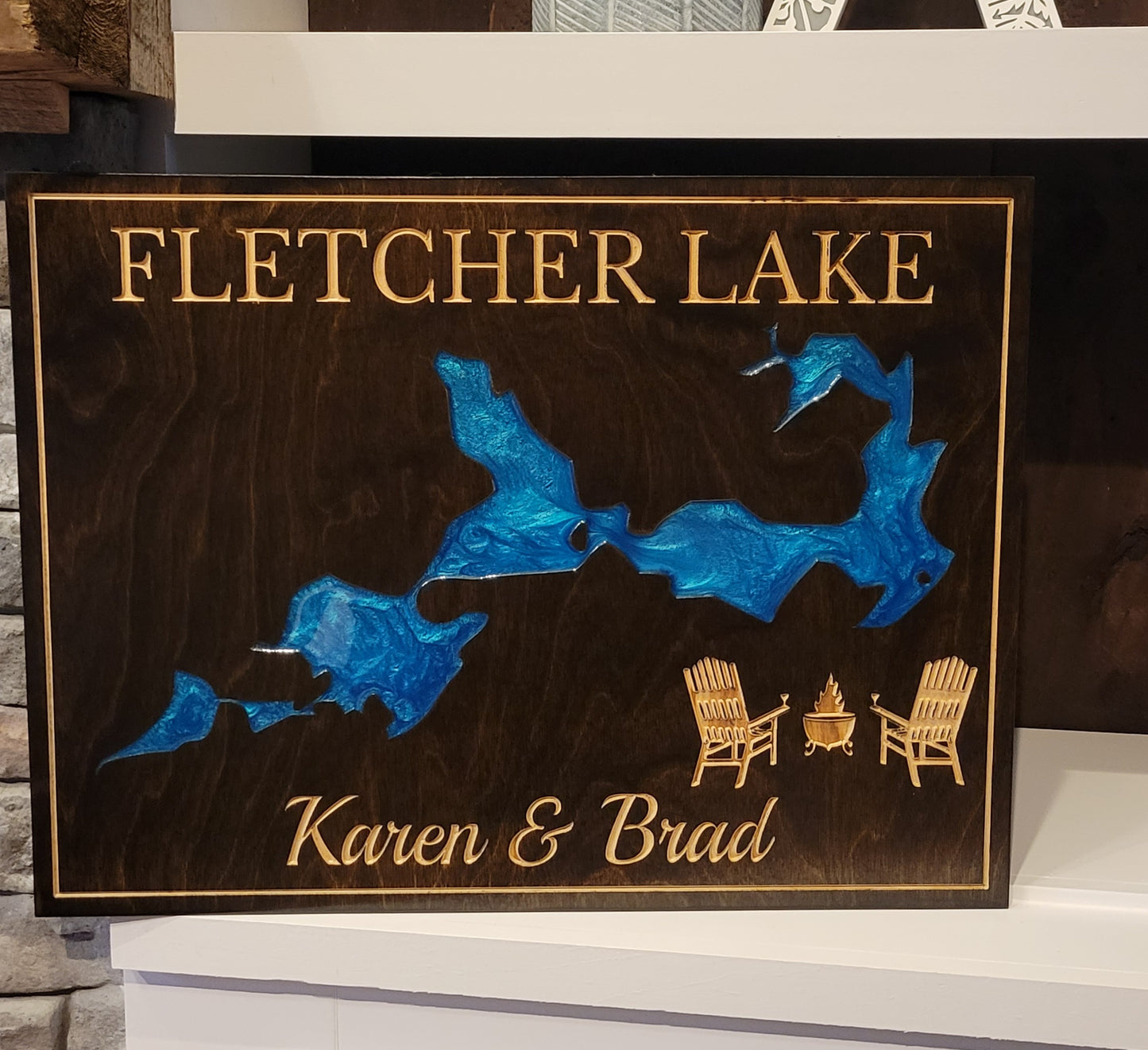 Engraved Lake Sign