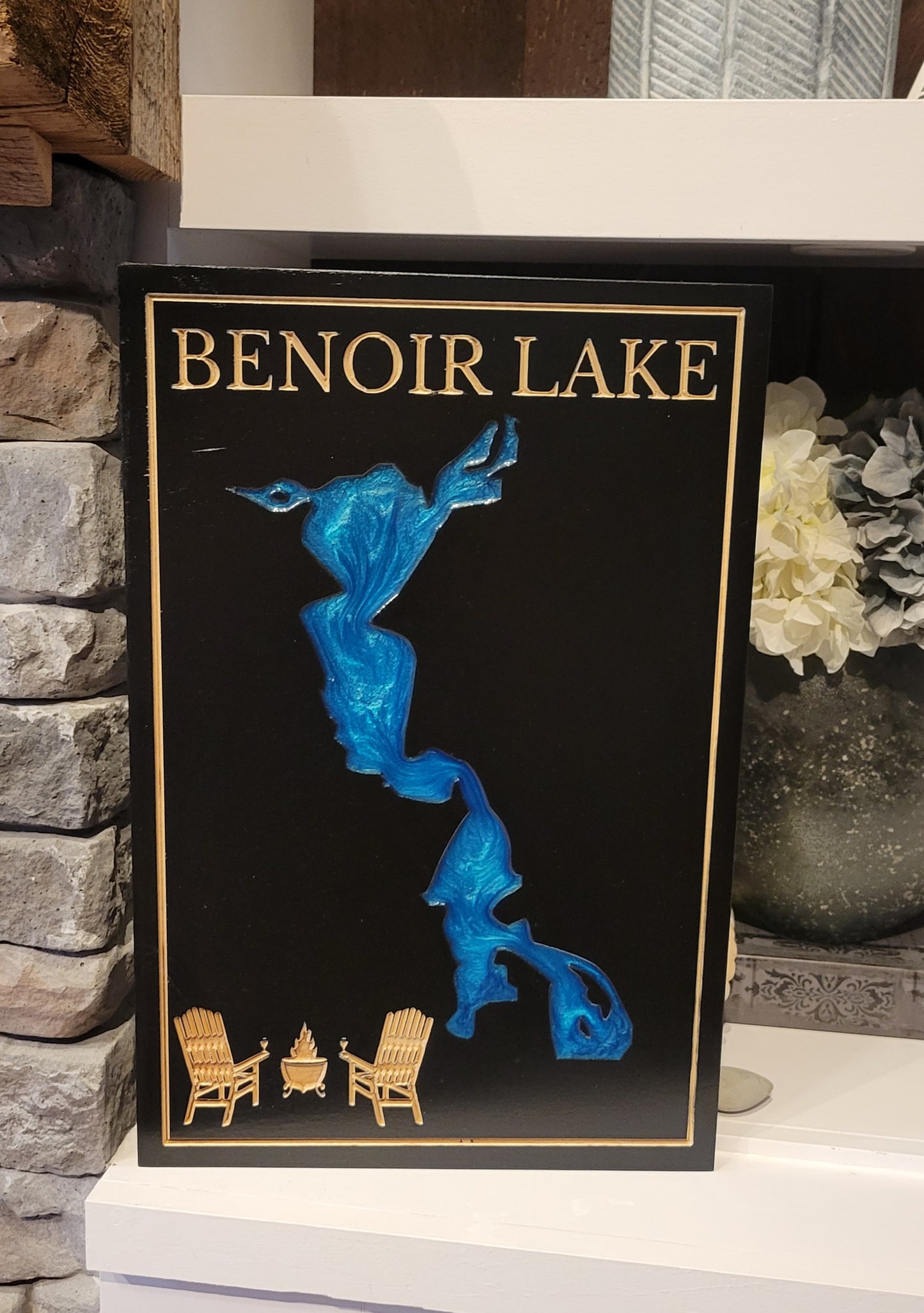 Engraved Lake Sign