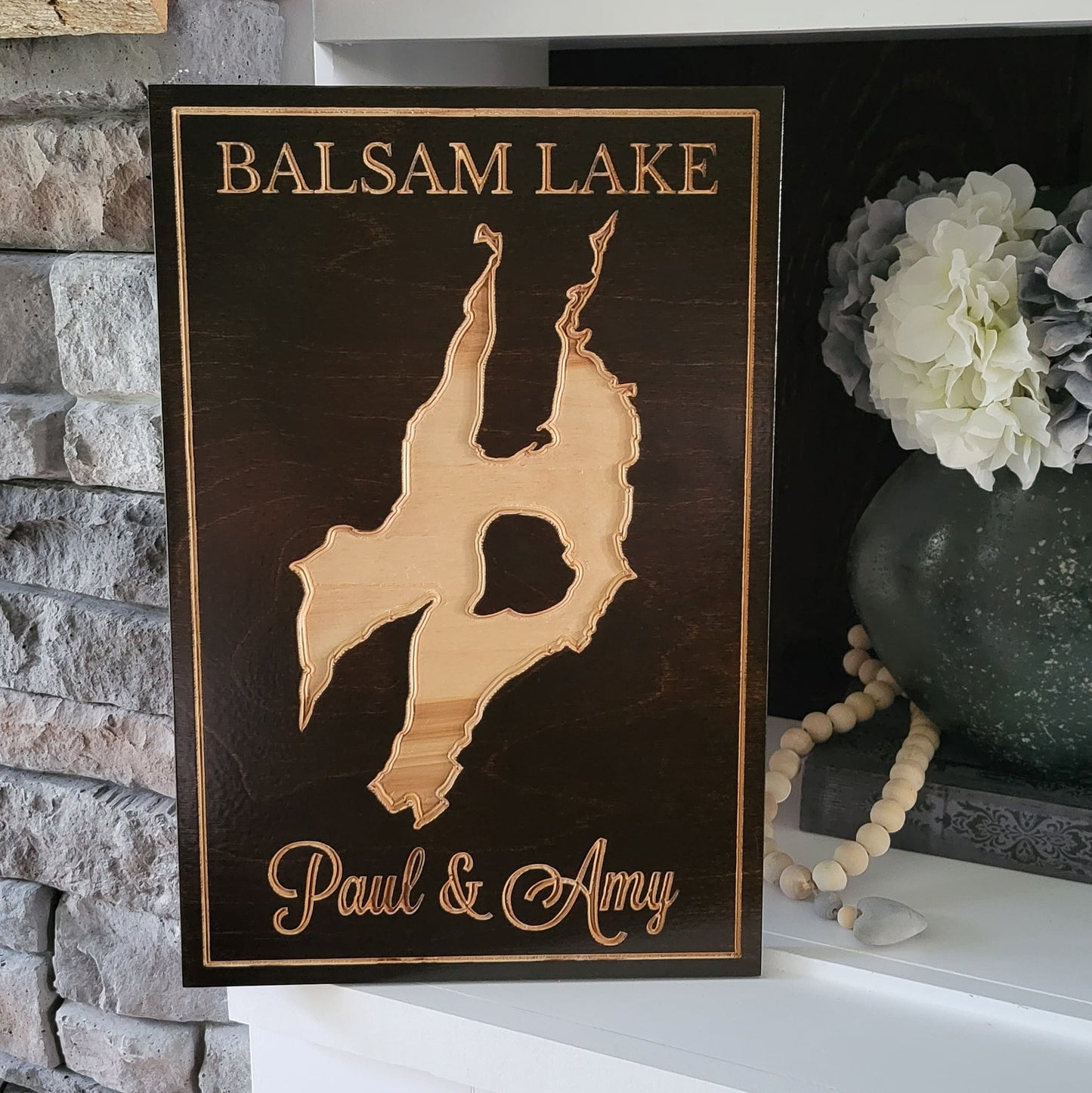 Engraved Lake Sign