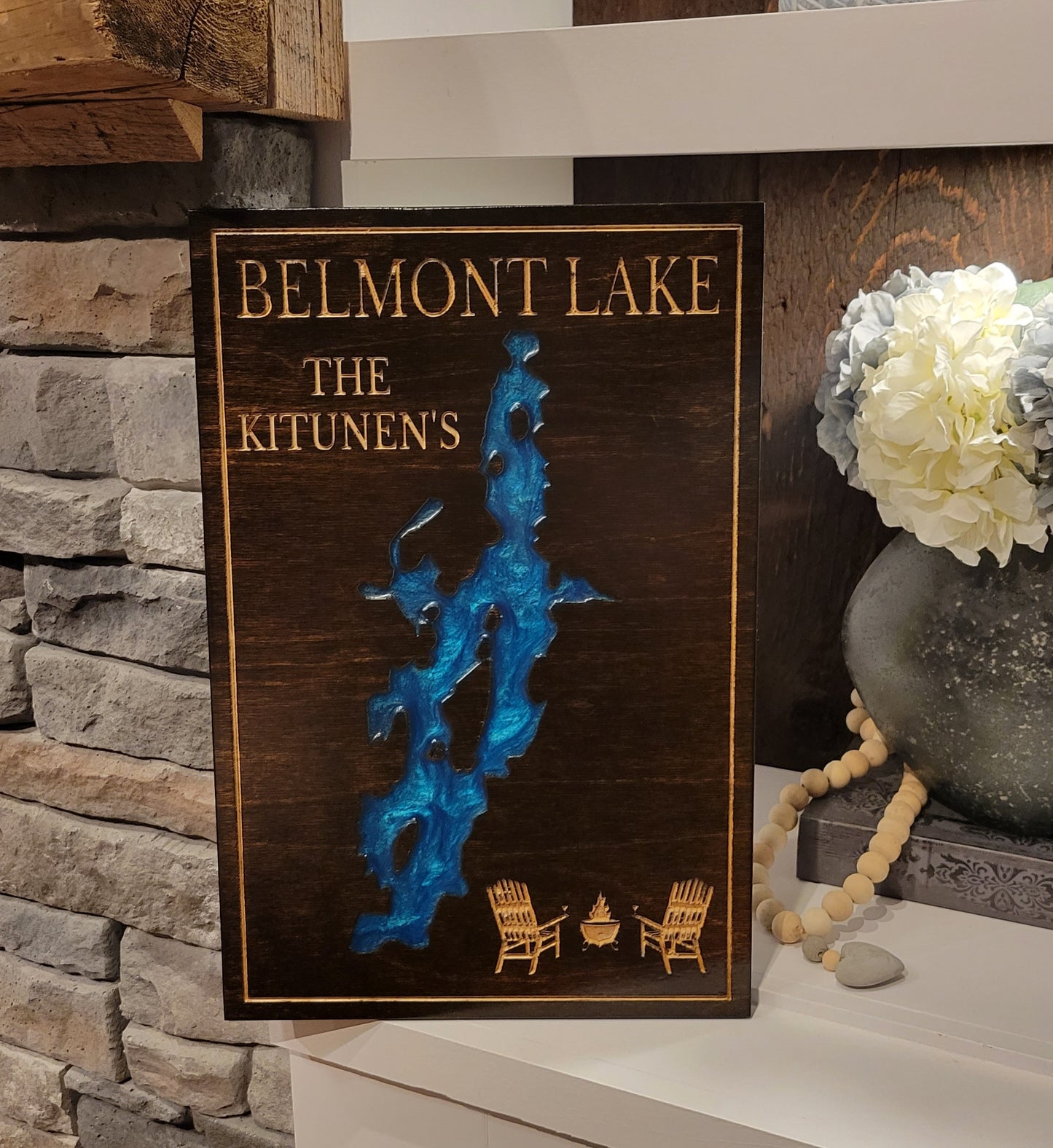 Engraved Lake Sign