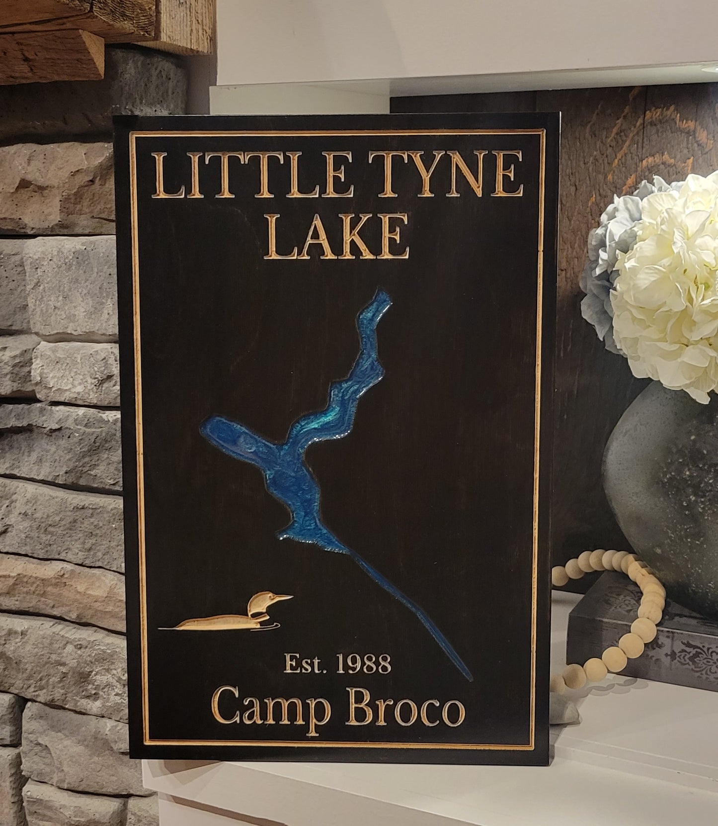 Engraved Lake Sign