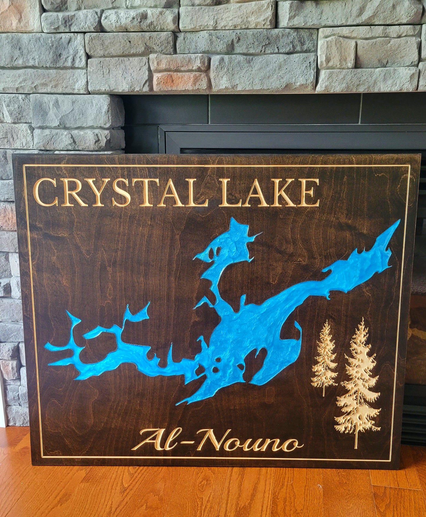 Engraved Lake Sign