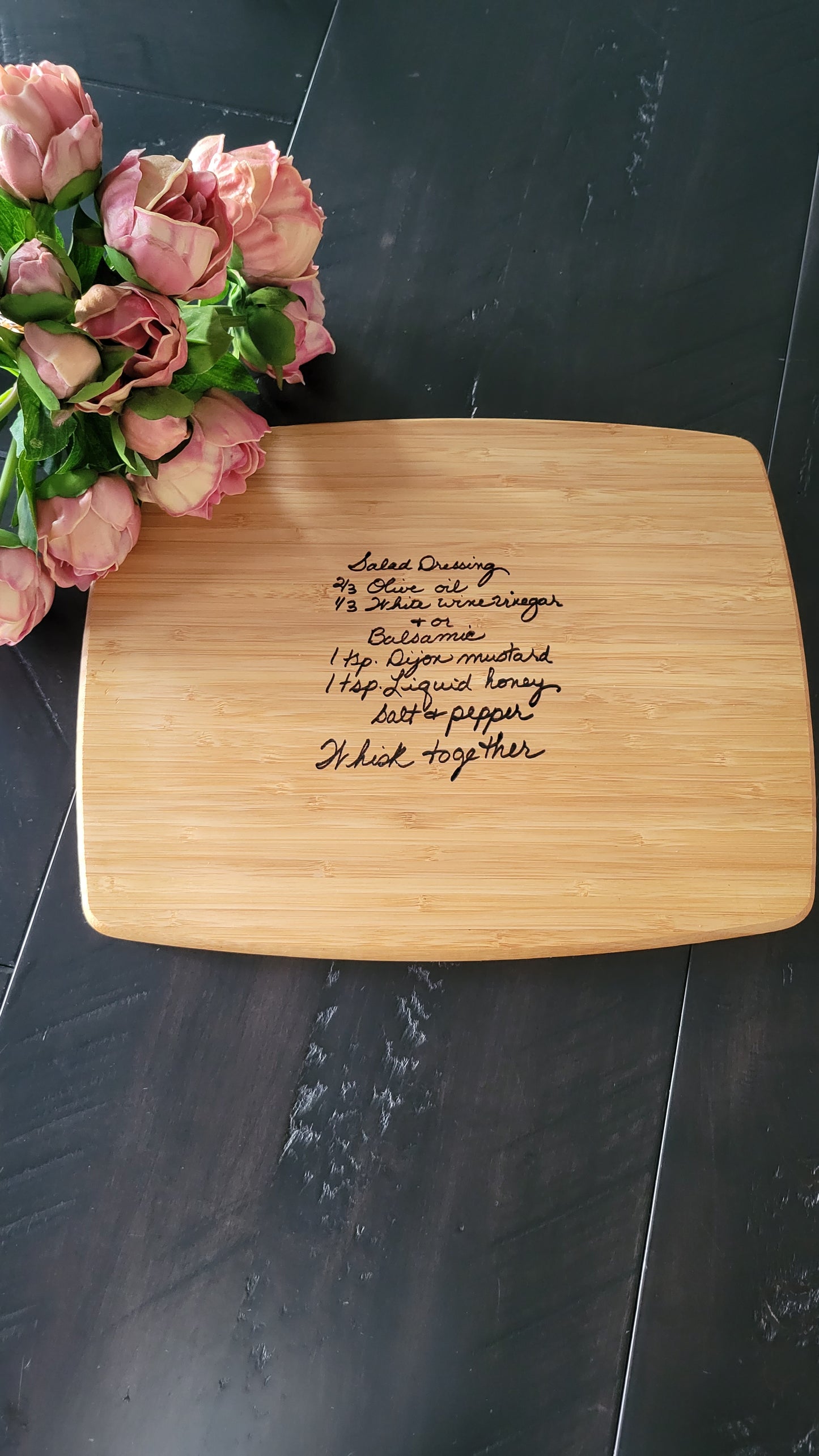 LASER Recipe Bamboo Cutting Board