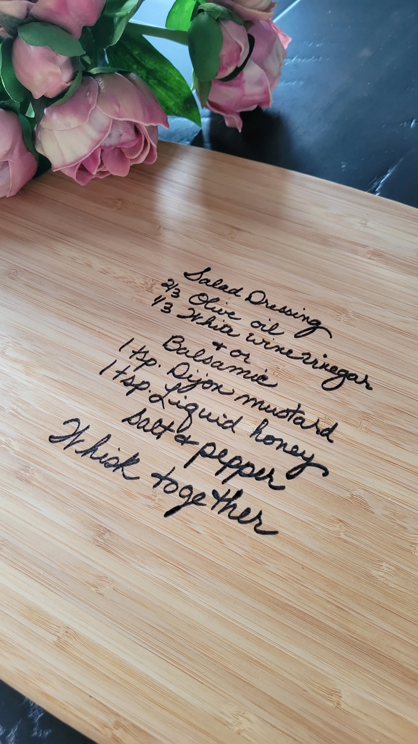 LASER Recipe Bamboo Cutting Board