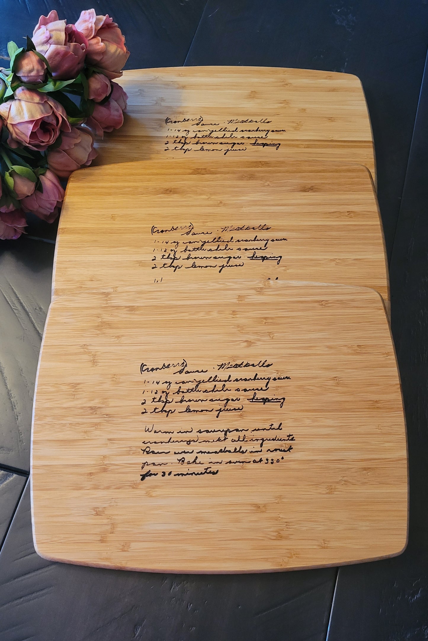 LASER Recipe Bamboo Cutting Board