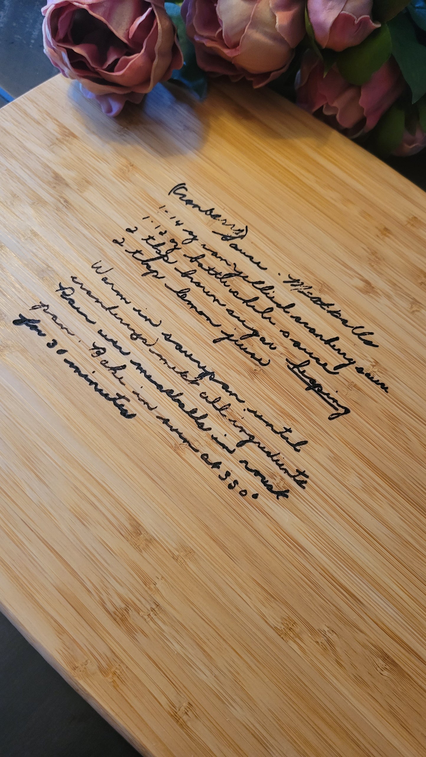 LASER Recipe Bamboo Cutting Board