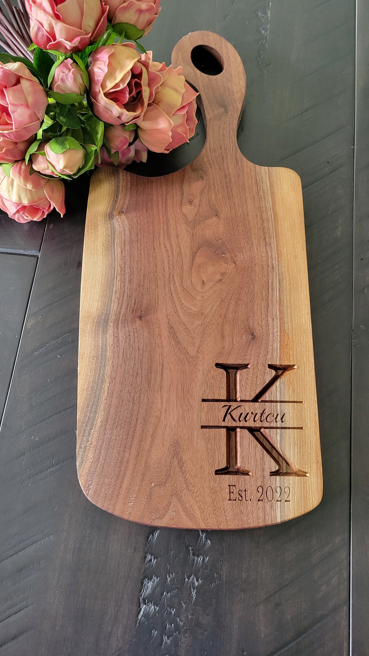 Black Walnut Charcuterie Board with Handle