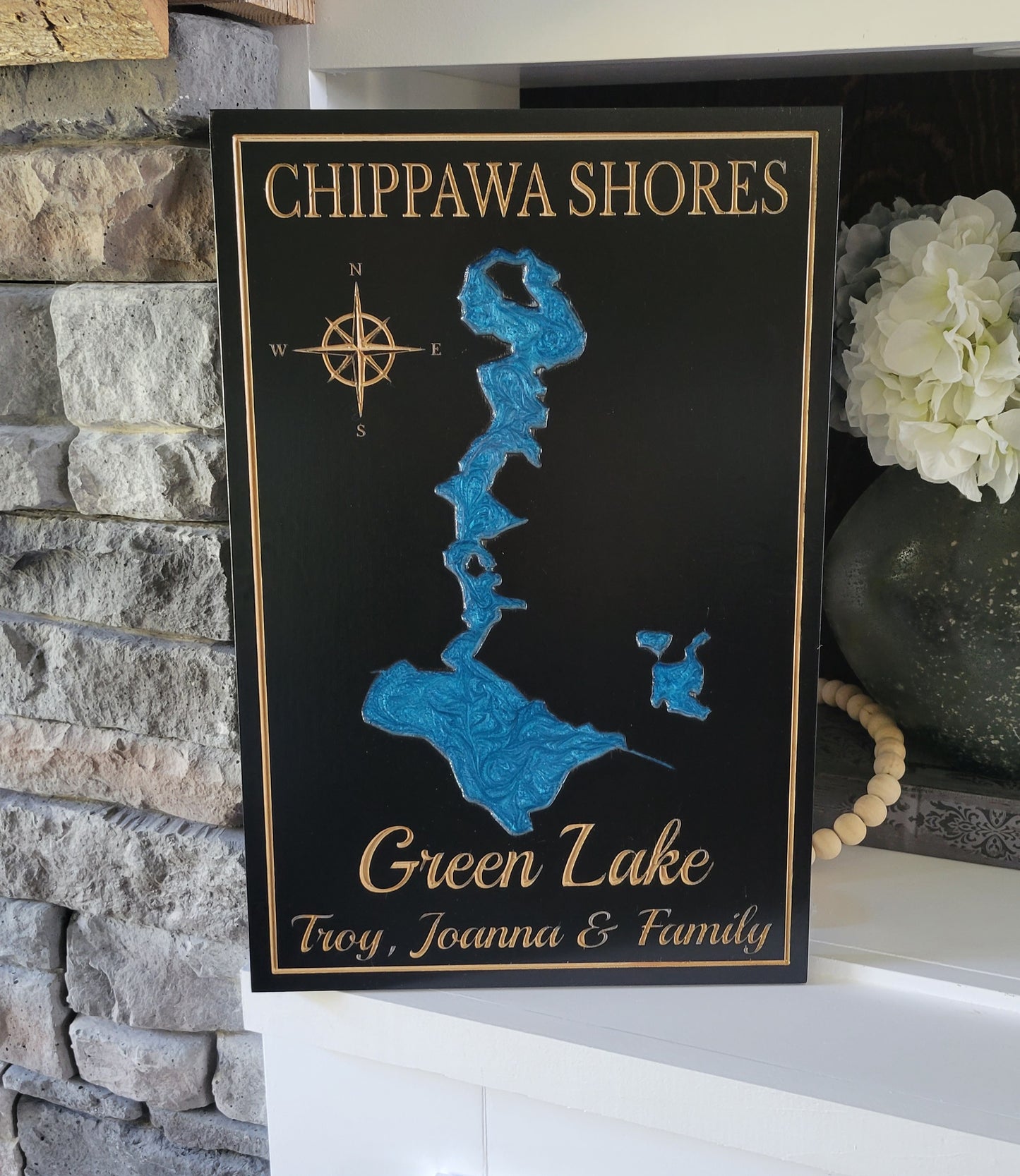 Engraved Lake Sign