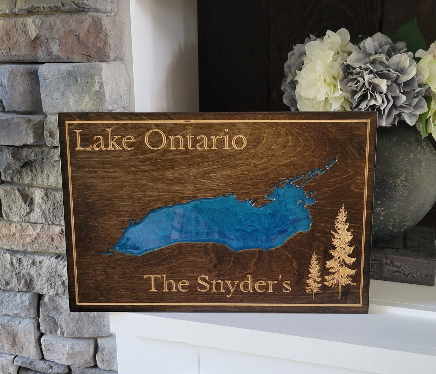 Engraved Lake Sign