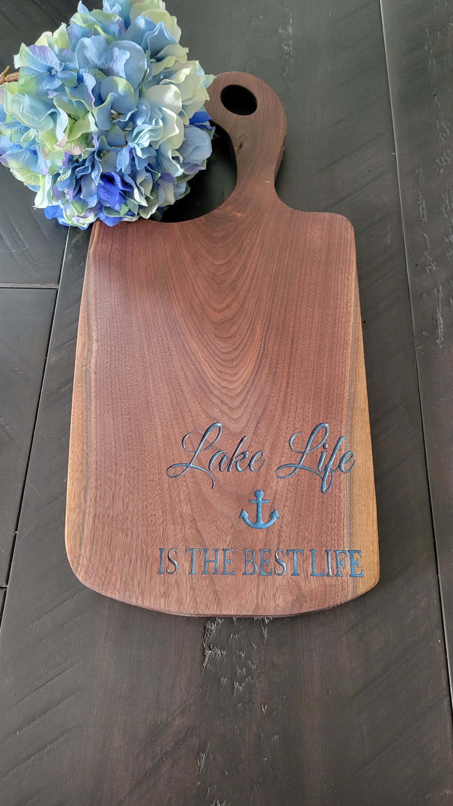 Epoxy Black Walnut Charcuterie Board with Handle