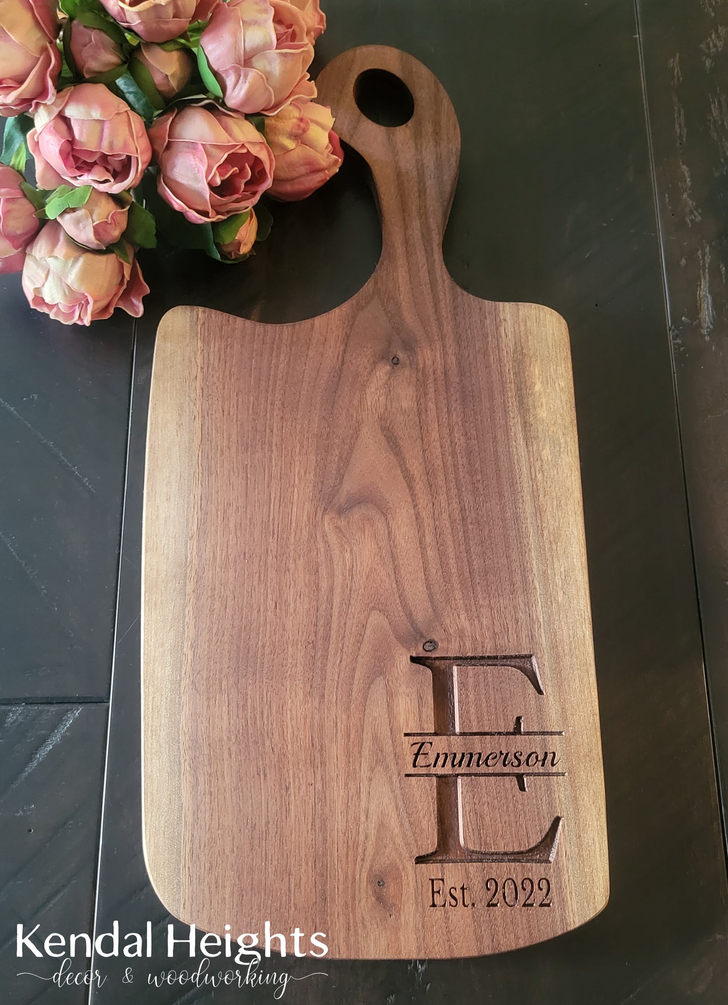 Black Walnut Charcuterie Board with Handle