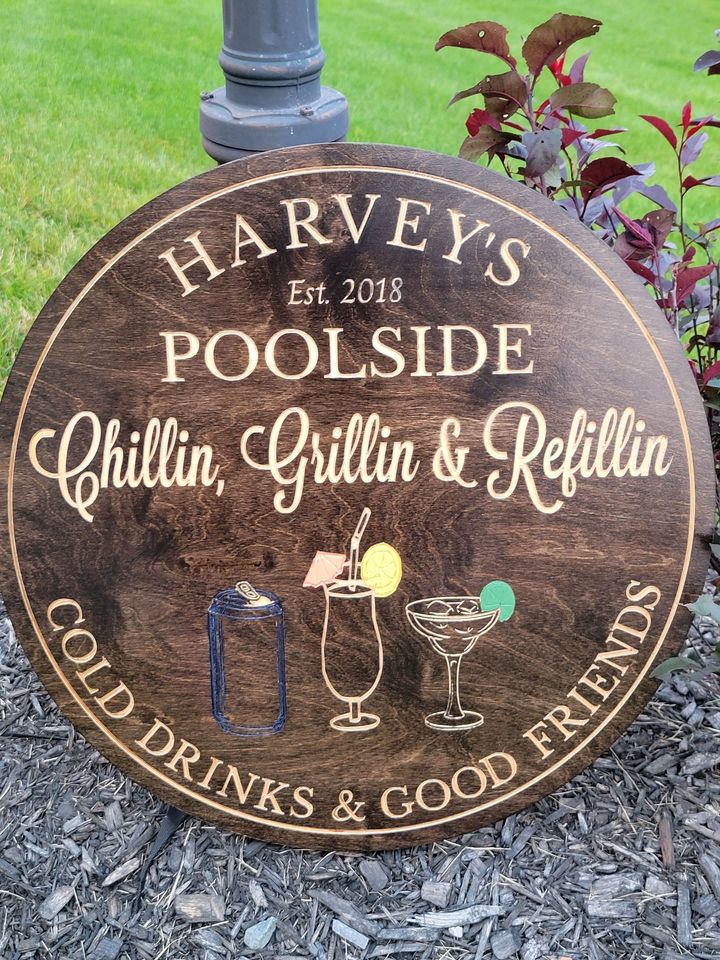 Engraved Pool Signs