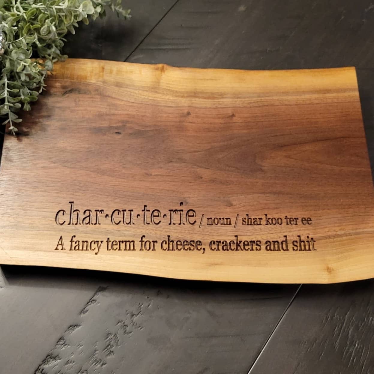 Black Walnut Live Edge Charcuterie Board (with or without Epoxy)