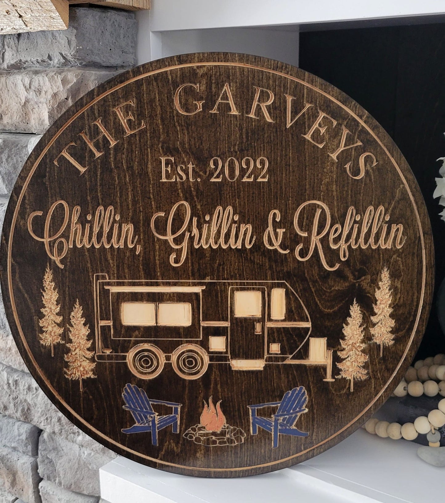 Custom Engraved Campsite / Trailer