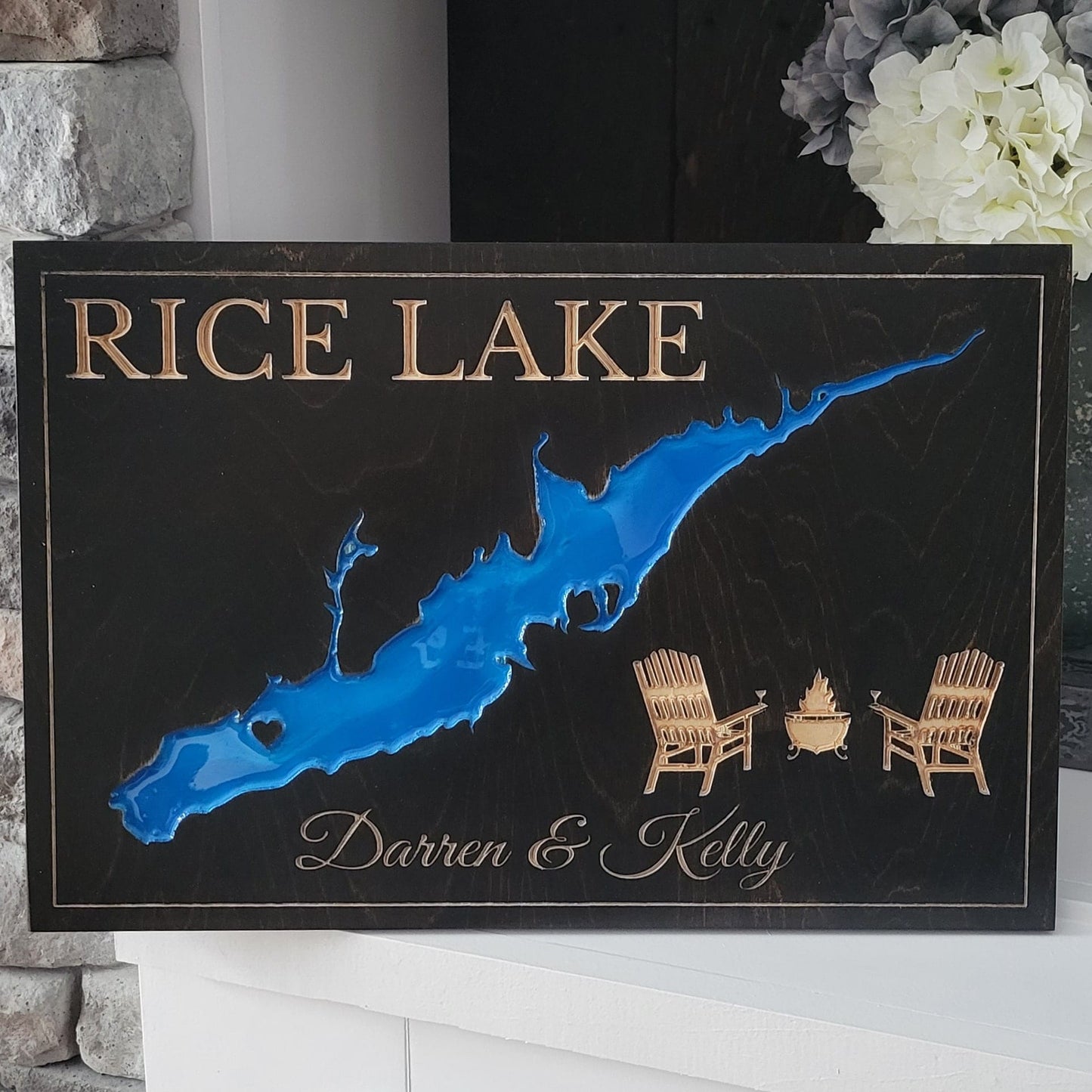 Engraved Lake Sign