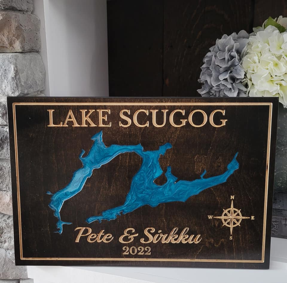 Engraved Lake Sign