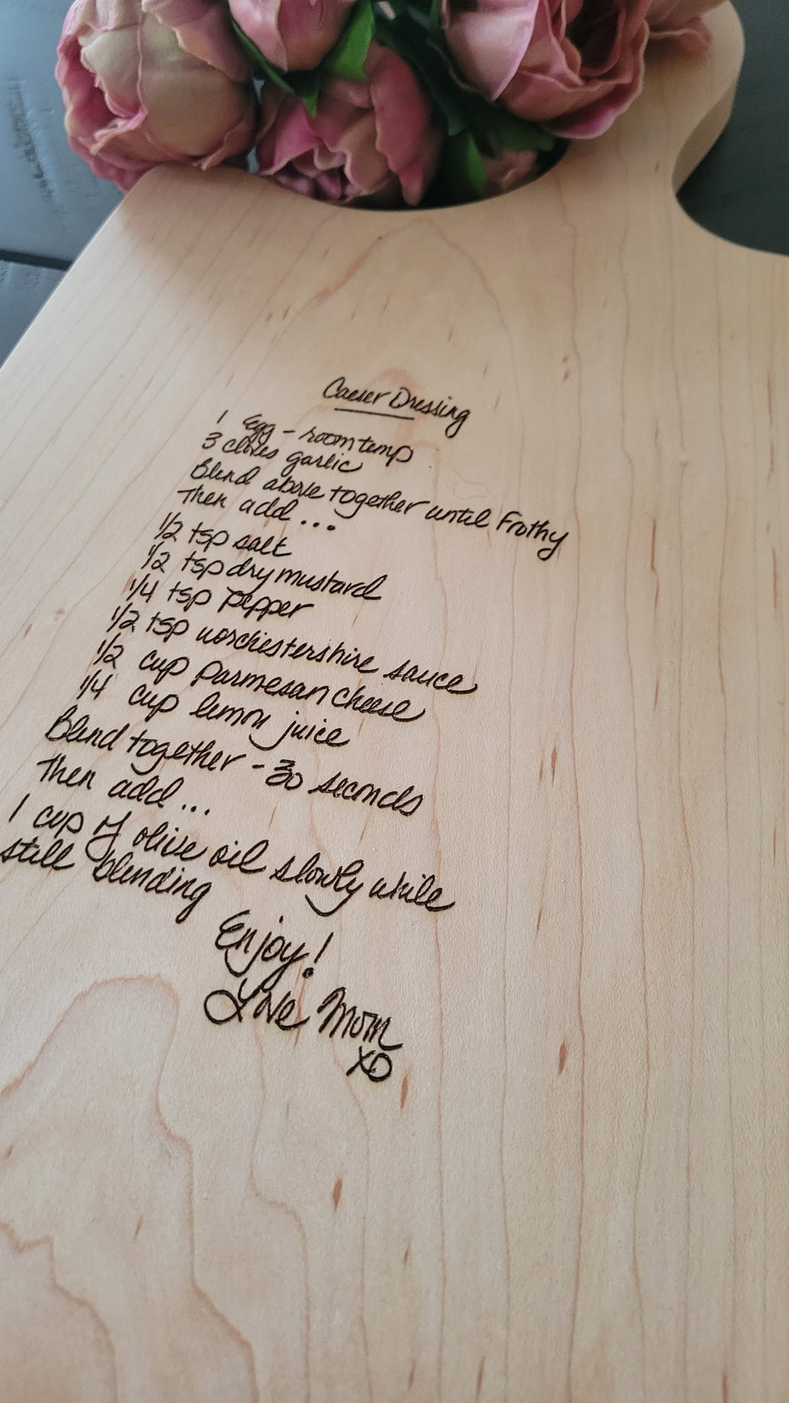 Maple Engraved Charcuterie Board with Handle