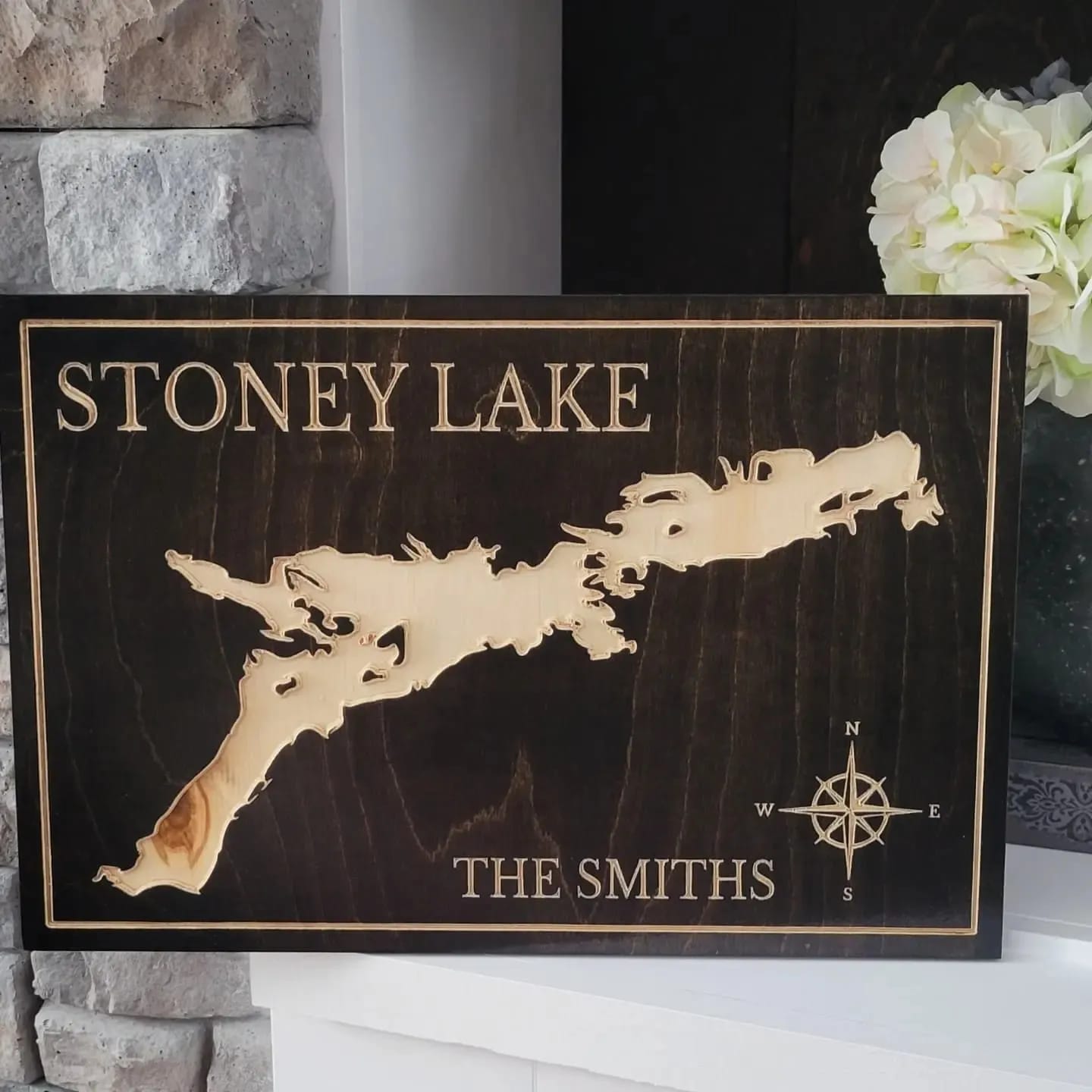 Engraved Lake Sign