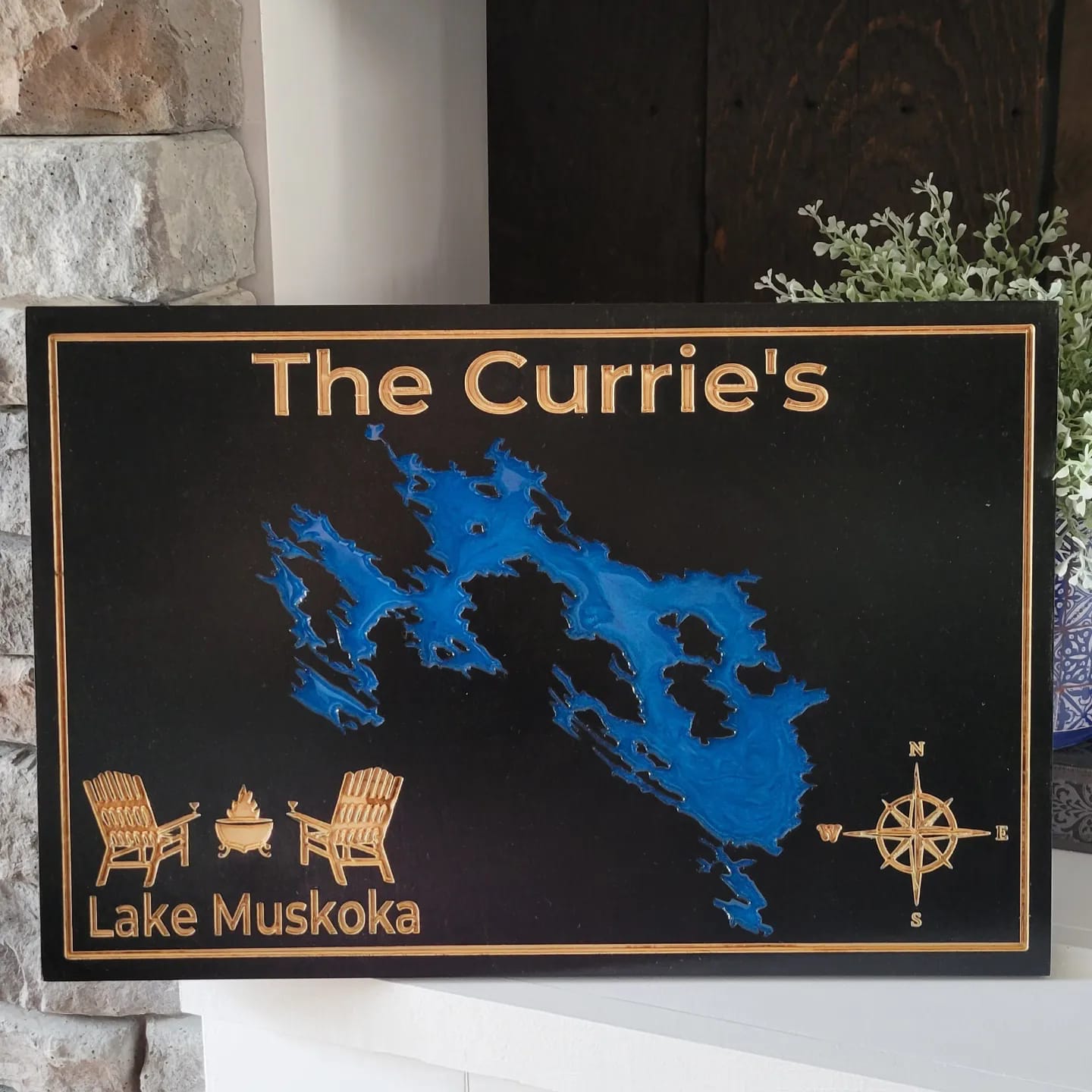 Engraved Lake Sign