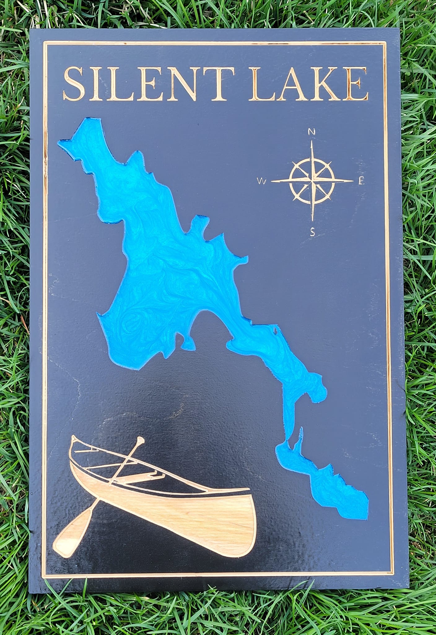 Engraved Lake Sign