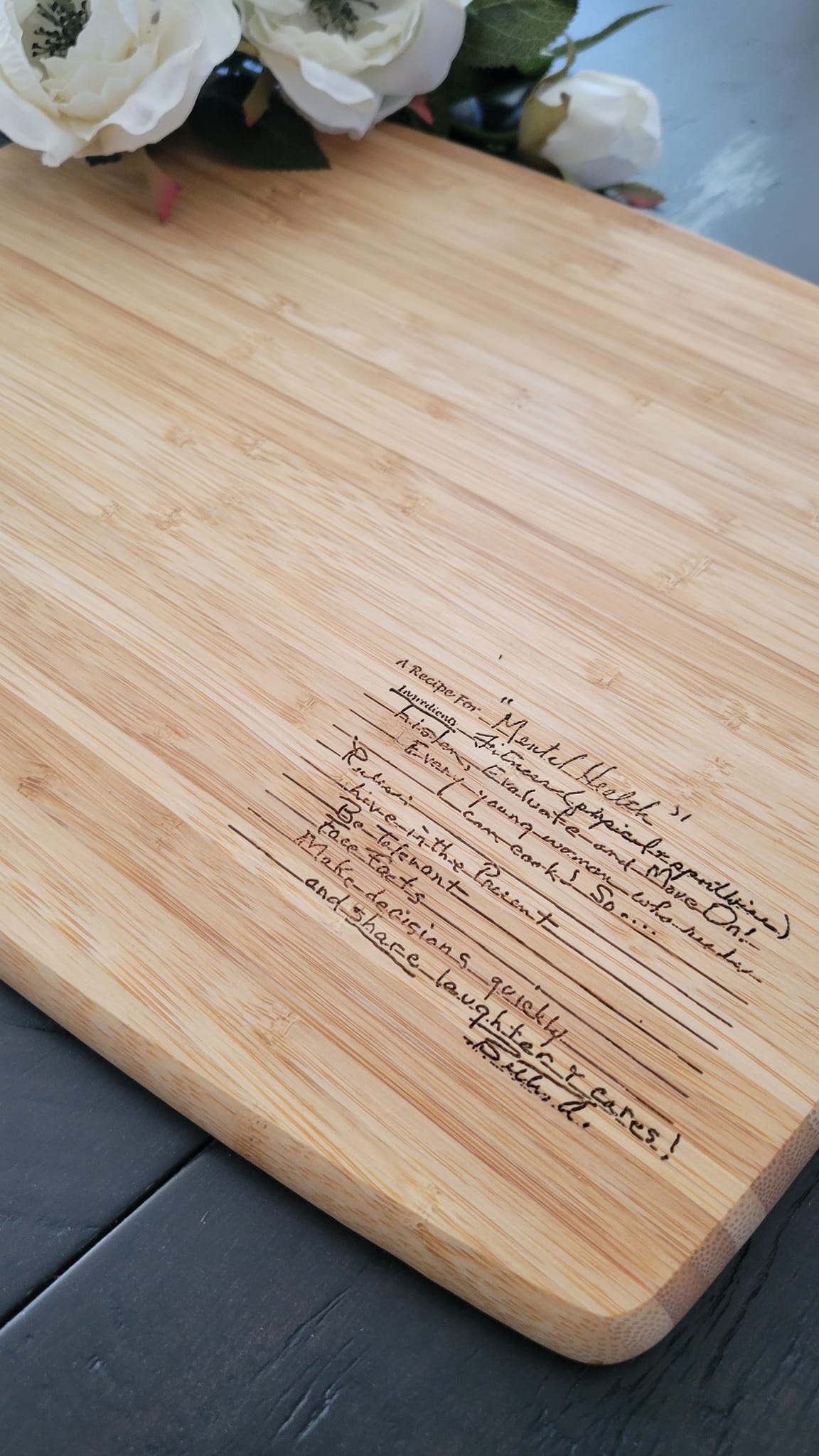LASER Recipe Bamboo Cutting Board