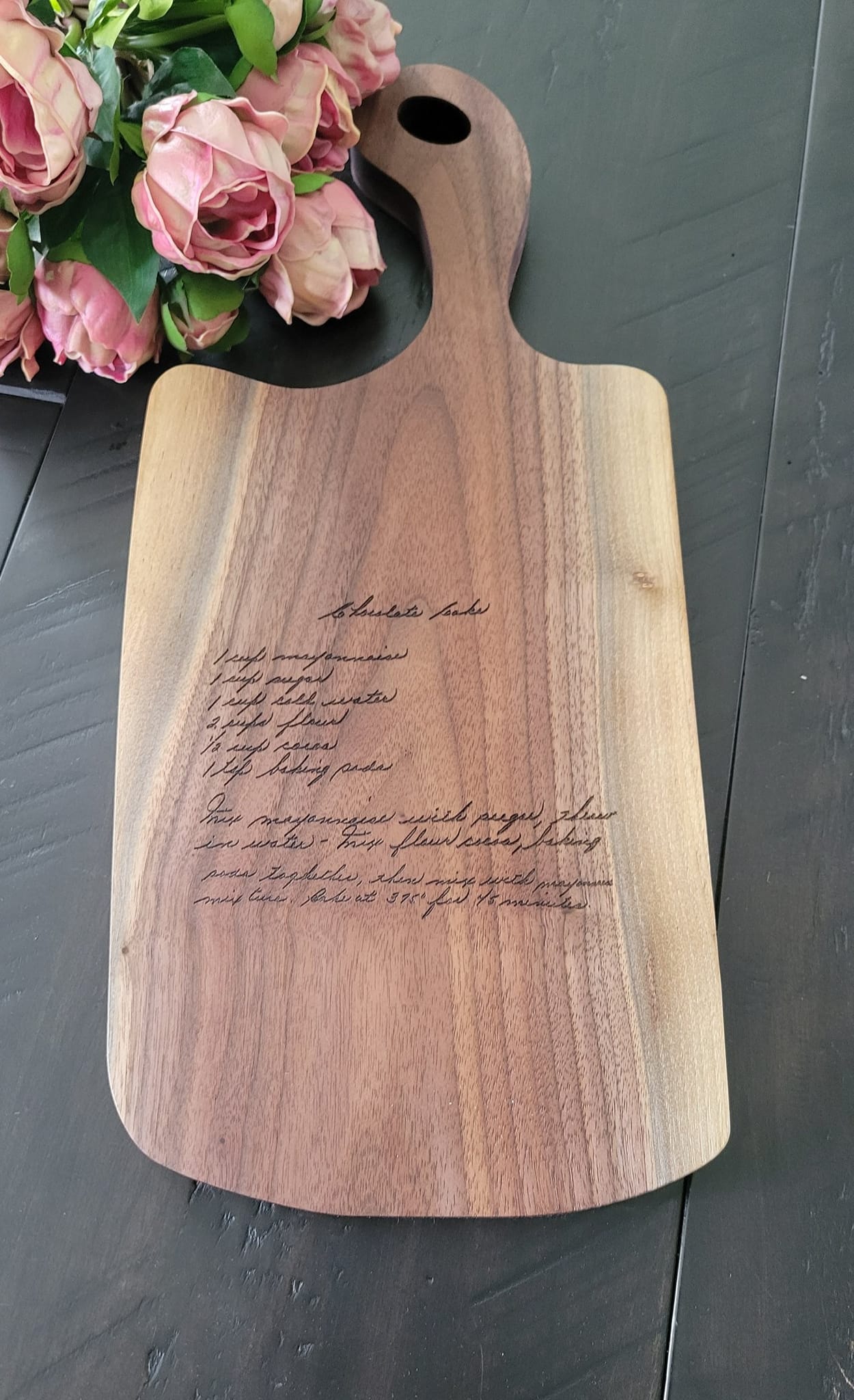 Black Walnut Charcuterie Board with Handle