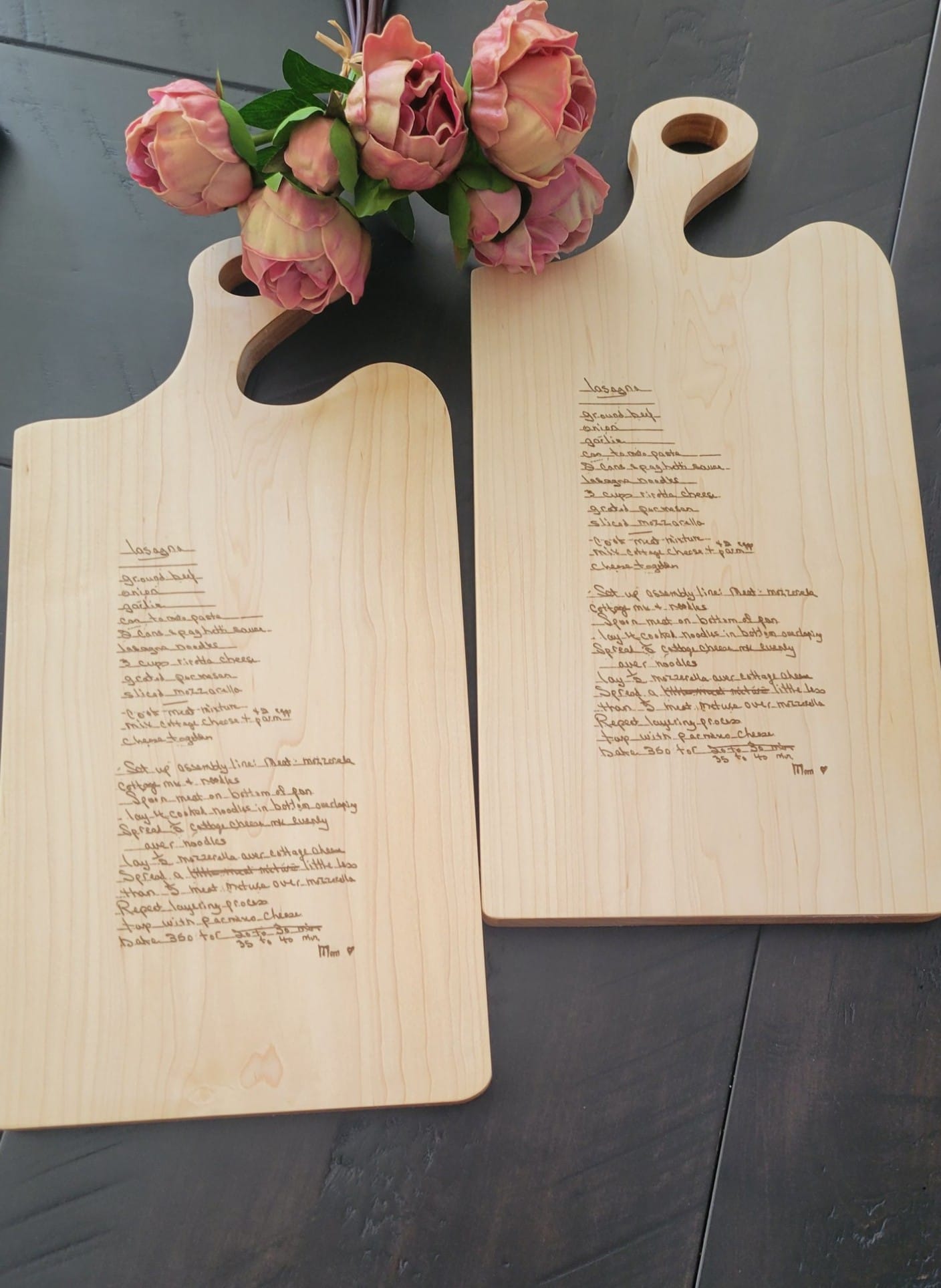 Maple Engraved Charcuterie Board with Handle