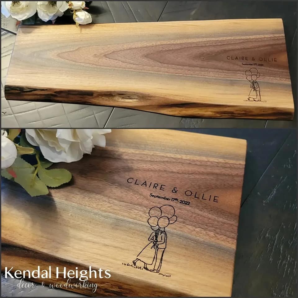 Black Walnut Live Edge Charcuterie Board (with or without Epoxy)